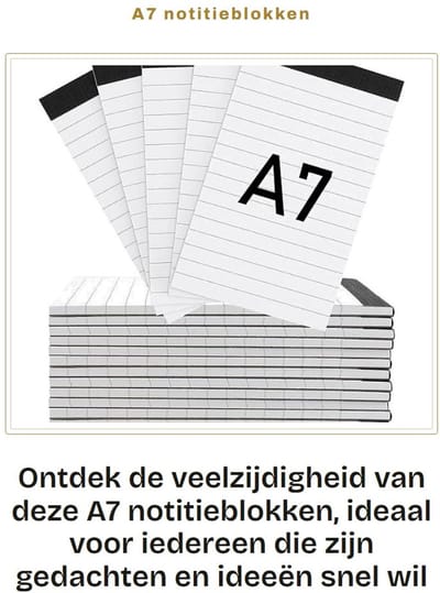 Dailygoods- Notitieblok A7 20 Stuks - Gelinieerd Papier - Mini Zak Notitieblok - Herinneringen Organisatie - Compact Formaat - 30 Vellen - Notitiepad