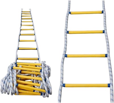 Touwladder - Veiligheidsladder Vluchtladder - Nood Evacuatie - Brandvertragend Slijtvast - 3 Meter