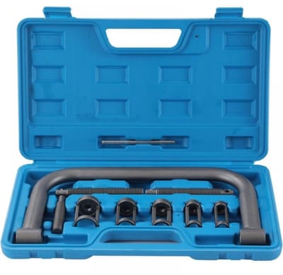 TOVBMUP 10 Stuks Ventielveercompressoren - 5-in-1 Ventilfederspanner Set - Geschikt voor Werkplaatreparaties - Gemaakt van Duurzaam Carbonstaal - Compleet Handgereedschap voor Kleppenveren Compressie