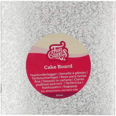 FunCakes Cake Board Vierkant - Zilver - 17,5x17,5 cm - Taartonderlegger - Taartkarton