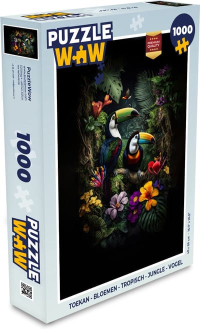 Puzzel Toekan - Bloemen - Tropisch - Jungle - Vogel - Legpuzzel - Puzzel 1000 stukjes volwassenen