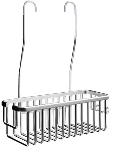 VHV-Doucherekje - Douche organizer hangend - Badkamerrekje zonder boren - Roestvrij - Met haken - Voor in de douche - Badkamer opbergrek - Zilver