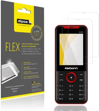 dipos – 2x Beschermfolie geschikt voor Karbonn KX23 | 3D Full Cover Screenprotector | 100% Passend