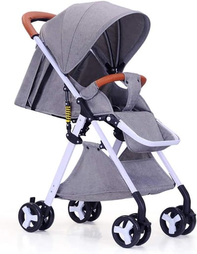 Compacte Reisbuggy - Babybuggy Opvouwbaar - Reizen met Baby - Vijfpuntsgordel Veiligheid - 8 kg - Grijs