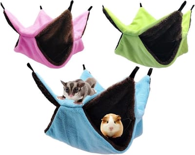 Set van 3 Zachte Hangmatten voor Kleine Huisdieren - Geschikt voor Cavia's, Hamsters en Ratten - Ideale Accessoires voor Dierenverblijven