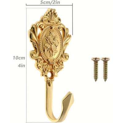 Gouden Vintage Wandhaken, Traditionele Stijl, Eenvoudige Installatie, Metalen Utility Binders, Utility Haken goud