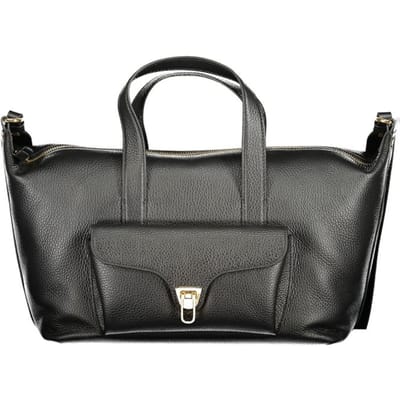 COCCINELLE Leren handtas schoudertas Beat Generatio Handbag Grained Leather Noir zwart
