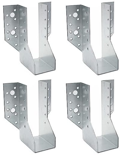 Balkdragers 4-Pack Type A - 48 x 136 x 75 mm - Zink - Balkverbinder met Vleugels voor Houten Paalhouders en Balken
