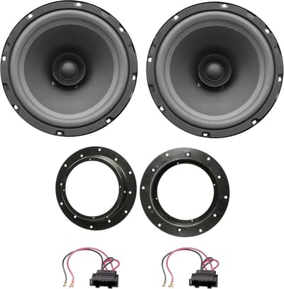 Auto Luidsprekers - Muziek Speakers - Autoradio Upgrade - Met Adapters - 165 cm - Zwart Zilver