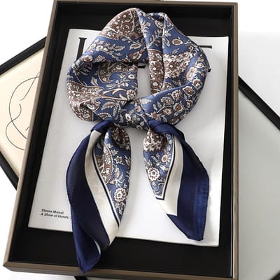 Design Mode Vierkante Zijden Sjaal Dames Haarband Kat Gedrukt Kleine Satijnen Sjaals Foulard Halsdoek Vrouwelijke Hoofdbanden Bandana gray