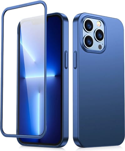 Joyroom - 360 - - 360 - Full - Case - case - cover - voor - iPhone - 13 - Pro - Max - achter- en - voorkant - + - gehard - glas - blauw - (JR-BP928 - blauw)