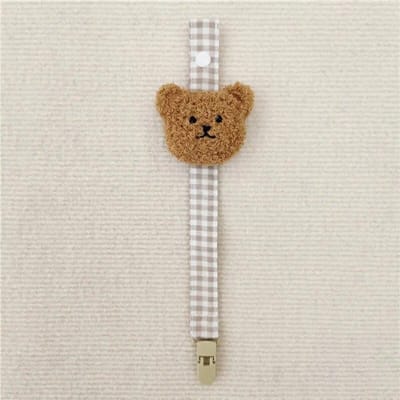 Attache-sucette pour bébé, ours mignon, chaîne, porte-factice, Clips de sucette, sangle, porte-mamelon, accessoires d'alimentation pour nourrissons café