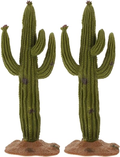 2 Stuks Kunstmatige Cactus Miniaturen - Levensechte Nep Cactussen voor Micro Landschappen, Treinbanen en Sandtafels