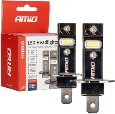 AMIO LED H3 Koplampen Hybrid Series 6000K Canbus 60W – Krachtige en Stijlvolle Autoverlichting