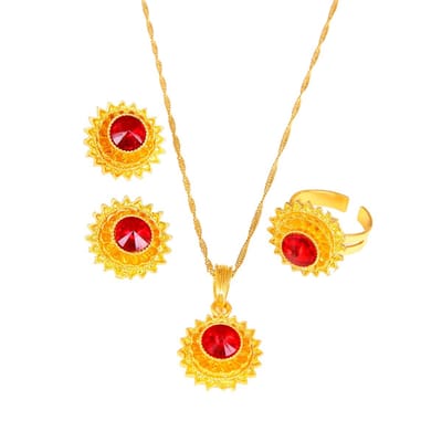 Ethiopische   en Eritrese gouden kleur oorbellen hanger ring traditionele Afrikaanse Habesha vrouwen sieraden