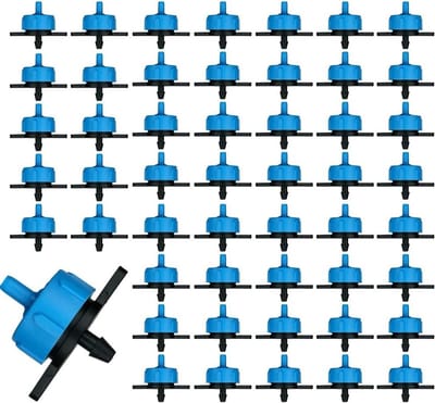 Drukregulerende druppelaars - Irrigatie druppelaars - Planten water geven - Nauwkeurige waterverdeling - 50 stuks - Blauw