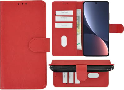 MoDo hoesje Geschikt voor Xiaomi 12 Pro - Kunstleer Book Case - Rood