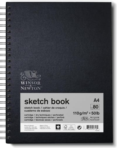 Winsor & Newton 6673011 Spiral Sketchbook A4 – 110 g/m², 80 vellen, tekenpapier voor schetsen & tekenen