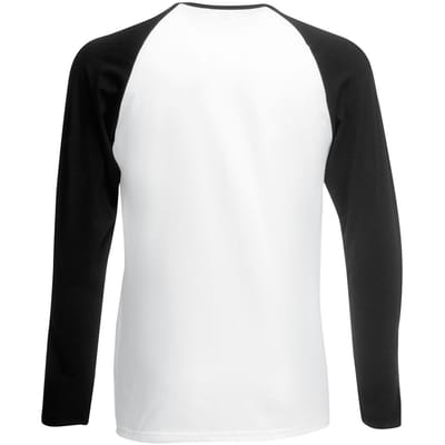 Fruit Of The Loom Heren baseballshirt met lange mouwen (Wit/Zwart)