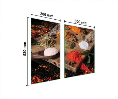 TMK ArtDeko - Beschermplaat voor Kookplaat - 90x52 cm - Gehard Glas - Veelkleurig
