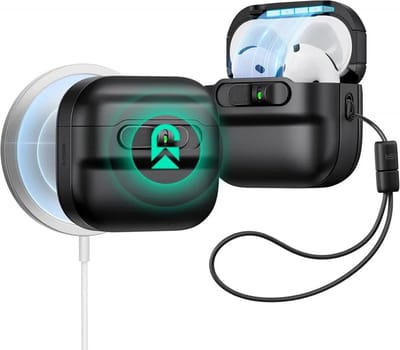 ESR Halolock Pulse Magnetic Lock Hoesje geschikt voor AirPods 4 (AirPods 4e Generatie) (2024) - Compatibel met MagSafe - Zwart