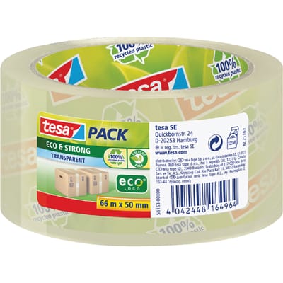Verpakkingstape tesapack® Eco & Strong 66mx50mm transparant