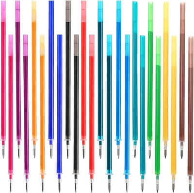 Erasable gel refills 0.7mm - 24 stuks in 12 kleuren - thermosensitieve inkt - ideaal voor school en kantoor - ShopVlot