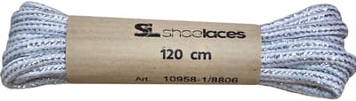 SL Bicolore Veters Voor Floris van Bommel Wit Zilver Metallic Uniseks - Wit Zilver - 120cm