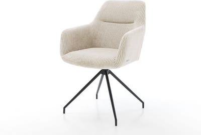 Gestoffeerde-stoel Pejo-Flex kruisframe conisch zwart koord beige pocketveer kern