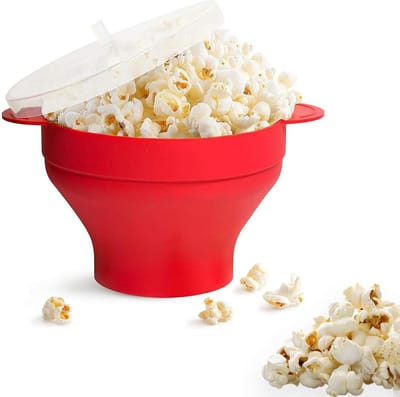 Opvouwbare Magnetron Popcorn Kom - Popcornmaker Serie - Magnetron Popcornbak - Gezond Poffen Zonder Olie - BPA-Vrije Siliconen - Inklapbaar Design - Eenvoudig Schoonmaken - Snel In 3 Minuten - Geschikt Voor Afwasmachine - Familie Filmavond