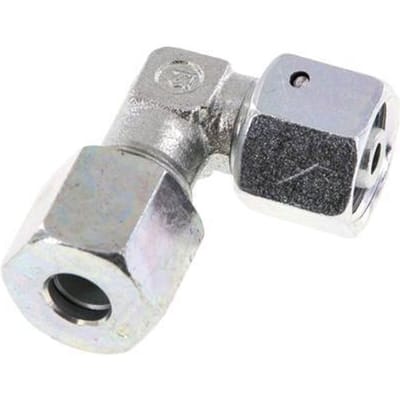 M16x1.5 x 8S Verzinkt Stalen Verstelbaar L-Fitting 90graden met Afdichtconus en O-ring 630 Bar DIN 2353