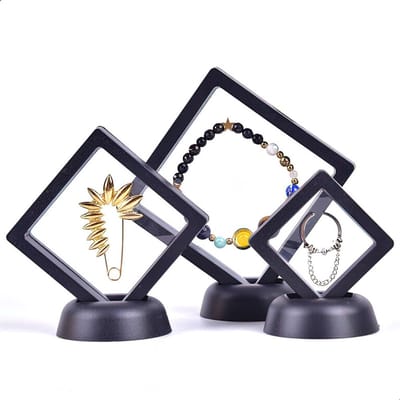Ainy - Frame Display set van 3 stuks zwart voor minifigures | Sieradendoos / sieradenhouder / ringendoos / opbergbox voor ringen oorbellen kunstnagels postzegels pas fotolijst mini parfum smartwatch iWatch bloemen | Accessoires voor dames & mannen