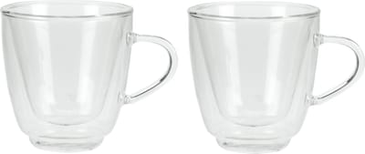 Set van 4x dubbelwandige koffie/espresso glazen - 160 ml - transparant - Espresso bekers en glazen