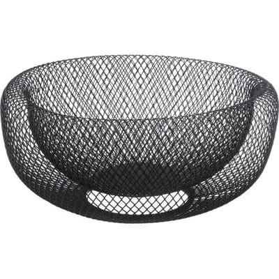 Secret de Gourmet Fruitschaal / fruitmand - zwart - metaal - 27 cm - Draadmand
