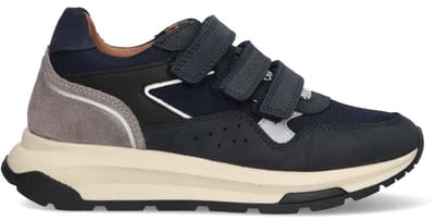 Braqeez 425972-420 Jongens Lage Sneakers - Blauw - Leer - Klittenband