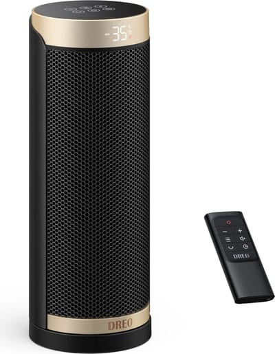Dreo Solaris Slim H3 - Compacte en Stille Ruimteverwarmer | Keramische Technologie | Oscillatie & Timer | 1500W | Energiezuinig & Veilig | Voor Thuis en Kantoor