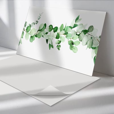 Wallfluent Vinyl Wandpaneel - Bladeren in een delicaat weefsel PVC Muurpaneel - 100 cm x 50 cm - Groente PVC wandpaneel - 1 stuk - Rechthoekig Wandbekleding Vinyl - Bloemen Wandpaneel - Zelfklevende Wandbekleding - Wandpaneel Keuken en Badkamer