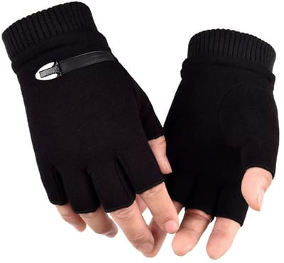 Vingerloze Winterhandschoenen Heren Dames – Gebreide Thermische Halve Vinger Handschoenen Warm Volwassenen Wanten Tegen Kou – Maat M