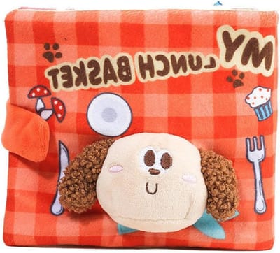Hondenspeelgoed Boek - Snuffelmat Speelgoed - Mentale Stimulatie - Zachte Fleece Stof - 16 x 14 cm - Multicolor