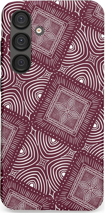 Casetastic Hoesje Geschikt voor Samsung S25 Plus - Stijlvolle Beschermende Duo-layer Case - Bohemien Rood Design