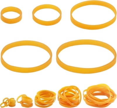 120 Stuks Elastiekjes 5 Maten Huishoudelijk Rubber Brede en Dikke Rubberen Ringen van Natuurrubber Voor Kantoor Thuis Camping Schoolbenodigdheden - 2,5/4/5/6/7,5 cm