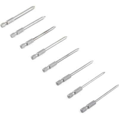 8 stuks 75mm 14  Schacht Magnetische Lange Zeskant Kruiskop Schroevendraaier Bits Set