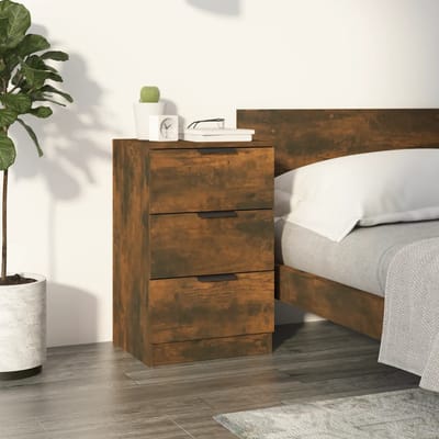 vidaXL - Nachtkastje - 40x36x65 - cm - gerookt - eikenkleurig