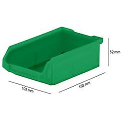 Magazijnbak LF 210 SSI Schäfer - polypropeen - L 168 x B 103 x H 52 mm - 0,5 l - groen