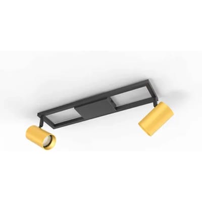 Brilliant Salor - Plafondlamp - GU10 2x5W - 350lm - 3000K - Dimbaar - Zwart/Goud