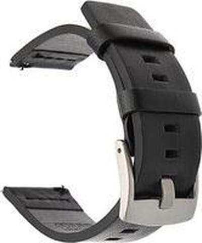 Horlogeband van Leer voor Samsung Galaxy Watch (46 mm) | 22 mm | Horloge Band - Horlogebandjes | Zwart met Zilveren Gesp