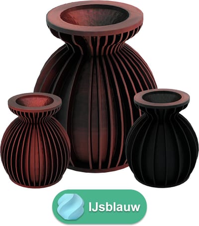 Elin moderne vaas – Decoratieve vaas - IJsblauw - 3d geprinte vaas – geschikt voor droogbloemen - 20CM