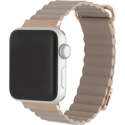123watches bandje Magna - Leer - khaki - 38 · 40 · 41 & 42 mm - Geschikt voor Apple Watch series 1/2/3/4/5/6/7/8/9/10/11/12/SE/SE2/SE3