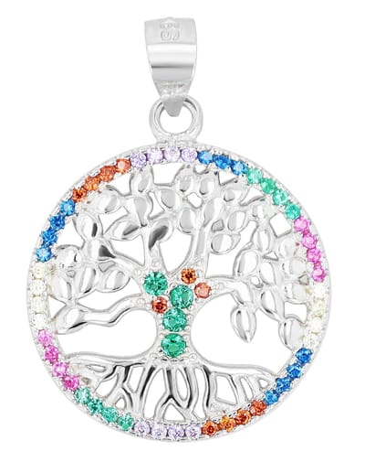 AKZENT Akzent Dames Hanger "Yggdrasil" uit 925 Sterlingzilver, gerhodineerd, duurzaam
