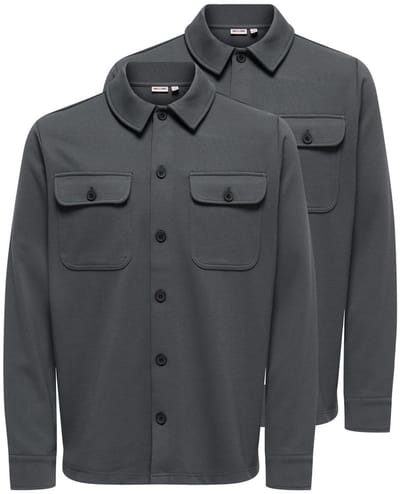 Only & Sons Heren Overhemd jas / overshirt 2 pack Newkodyl